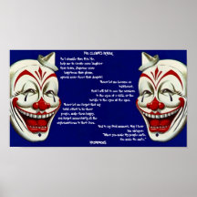 POSTER ROJO, BLANCO, y AZUL de los PAYASOS con el 