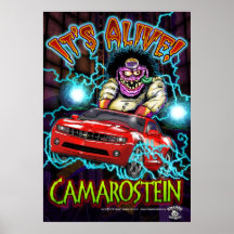 Poster rojo de Chevy Camaro RS