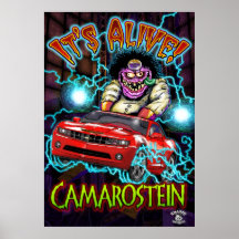 Poster rojo de Chevy Camaro SS