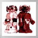 poster rojo de los robots