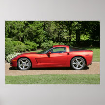 Poster rojo del Corvette