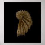 poster romántico de oro del seashell posters