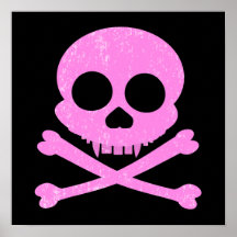 Poster rosado apenado del cráneo