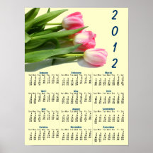 Poster rosado bonito del calendario de pared de la