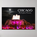 Poster rosado de Chicago de la fuente de Buckingha