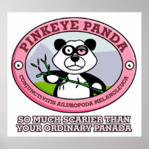 Poster rosado de la panda del ojo