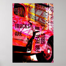 poster rosado del camión