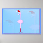 Poster rosado del flamenco 1 del navidad