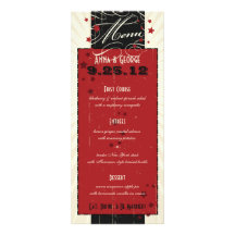 Poster rústico: Menú de encargo rojo y negro del b Comunicados