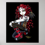 Poster tatuado rojo del Faerie de Terri