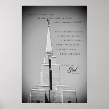 Poster - templo 2 de Utah LDS de la montaña de Oqu
