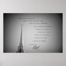 Poster - templo 3 de Utah LDS de la montaña de Oqu