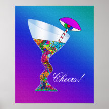 Poster torcido de la pared del optimista