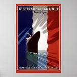 Poster Transatlantique del viaje del vintage