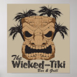 Poster travieso de la barra de Tiki