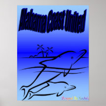 Poster unido costa del logotipo de Alabama