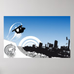 Poster urbano de la snowboard del estilo libre