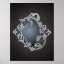 Poster urbano del dragón del negro de la fantasía