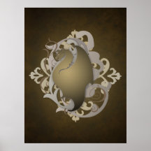 Poster urbano del dragón del oro de la fantasía