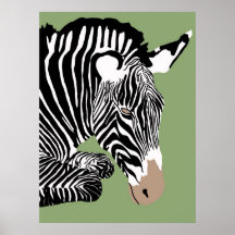 poster verde de la cebra