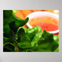 Poster verde de la foto de la hoja de la lechuga