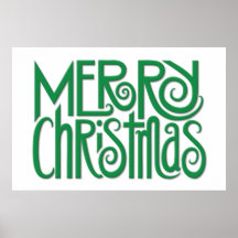 Poster verde de las Felices Navidad