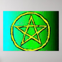 Poster verde de Wiccan de la estrella