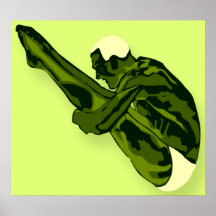 Poster verde del buceador