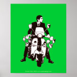 Poster verde del fondo del jinete 2010 de la vespa