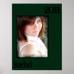 Poster verde y negro de la graduación del Grunge