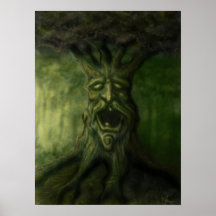 poster viejo de la fantasía del árbol