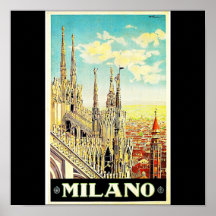 Poster-Vintage Viaje-Milano