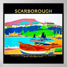 Poster-Vintage Viaje-Scarborough