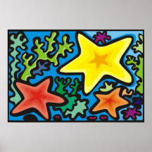 Posters abstractos de las estrellas de mar