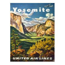 Posters americanos del viaje del vintage de Yosemi Postales
