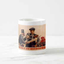 Posters de la propaganda de Unión Soviética de la  Taza