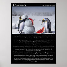 Posters de la sandía de la nieve de los pingüinos 