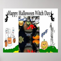 Posters del día de la bruja de Halloween