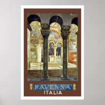 Posters del viaje del vintage de Ravena Italia Ita