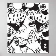 Posters gráficos de la pared de la montaña loca