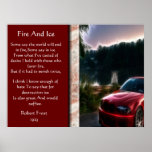 Posters rojos calientes del coche del fuego y del 