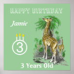 Posters ultra lindos del cumpleaños del safari de 