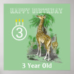 Posters ultra lindos del cumpleaños del safari de 