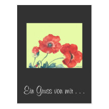 postkarte Mohnblumen