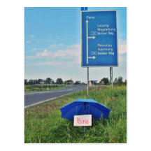 Postkarte - per Anhalter unterwegs