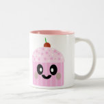 POSTRE DELICIOSO DULCE DE LA MAGDALENA DE KAWAII Y TAZAS DE CAFÉ
