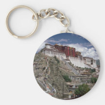 Potala con las banderas del rezo, Tíbet, China Llavero