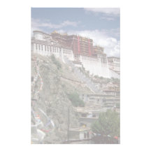 Potala con las banderas del rezo, Tíbet, China Papelería Personalizada