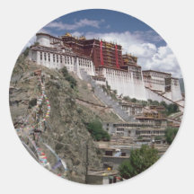 Potala con las banderas del rezo, Tíbet, China Pegatinas