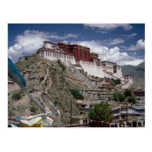Potala con las banderas del rezo, Tíbet, China Postales